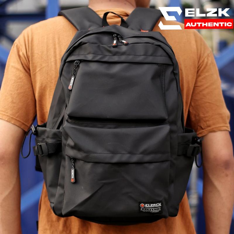 Elzck Kazima Tas Ransel Pria Hitam Backpack Waterproof Basic Simple Tas ...