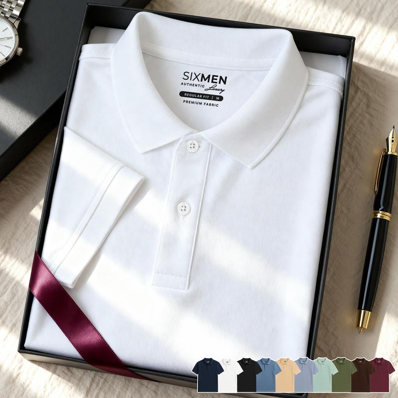 Áo Polo nam trơn Basic cổ bẻ SIXMEN BASIC vải cá sấu cotton CVC trẻ trung, thanh lịch, sang trọng Menswear Kem Có Cổ