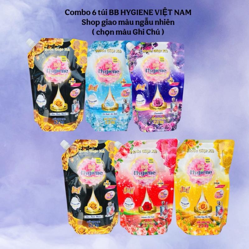    HÀNG VIỆT NAM CÓ 5 MÀU MÙI BÊN TRONG NHƯ NHAU   combo 6 TÚI BB hygienE  túi 2200ml - thơm lâu  sạch đồ  bền vải 