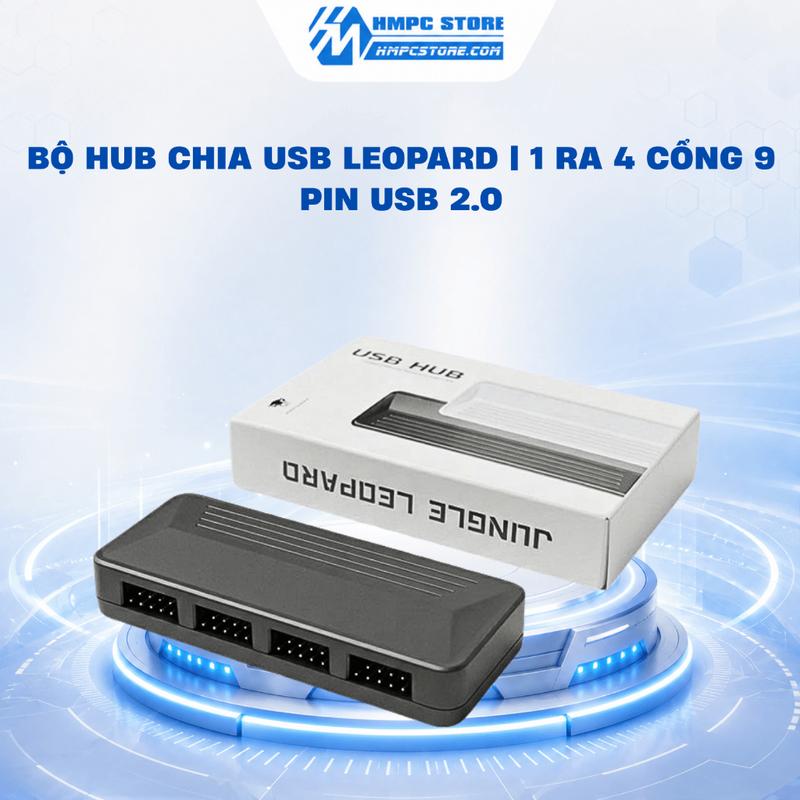 Bộ Hub chia USB Leopard | 1 ra 4 cổng 9 Pin USB 2.0, bảo hành 6 tháng