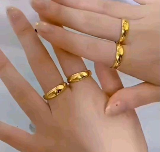 Product Introduction of Cincin Murah Titanium Wanita Anti Karat Model Polos Perhiasan Lapis Emas 24k Terbaru Rings 9