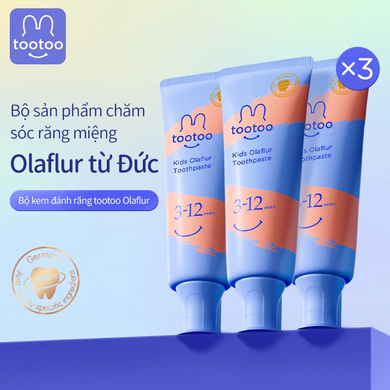 Bộ kem đánh răng olaflur 1-3-12 tuổi kem đánh răng trẻ em chứa florua giúp ngăn ngừa sâu răng Cho Bé tootoo