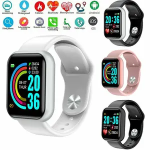 SmartWatch Y68 Sport Tahan Air Bluetooth Smart Watch Pelacak Kebugaran Gelang Pedometer HeartRate