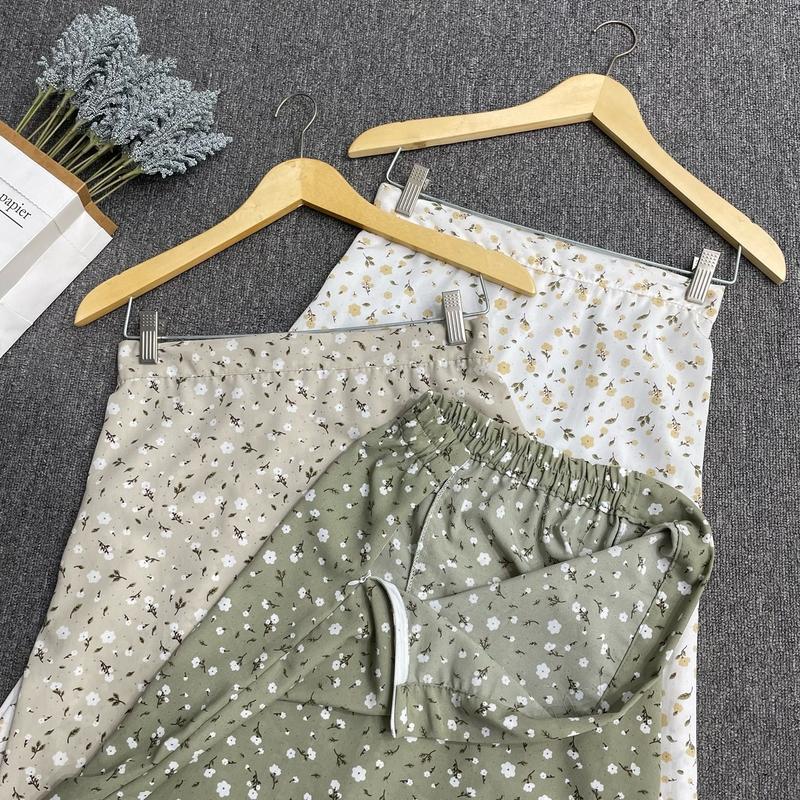 Floral Skirt | Rok motif bunga| Korean skirt | Rok A line | pattern midi skirt | Korean Style | Rok wanita Panjang Casual Bawahan 3