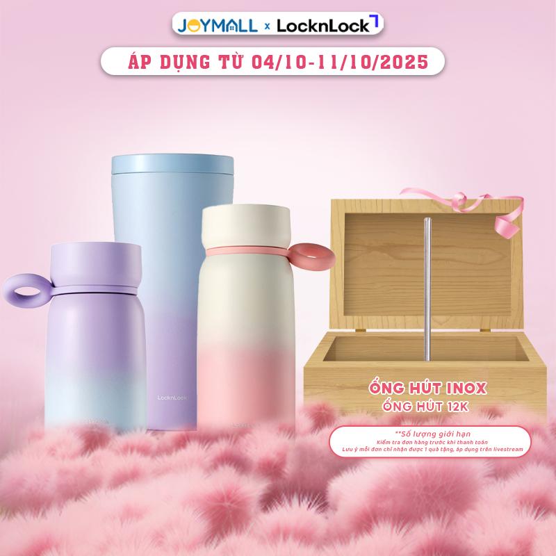 Bình giữ nhiệt LocknLock Metro Studio LHC4362PIK 480ml LHC4361VOL 350ml, Hàng chính hãng, nắp trượt tiện lợi - JoyMall [tặng ống hút inox từ  04/10 - 11/10 chỉ có trên livestream]
