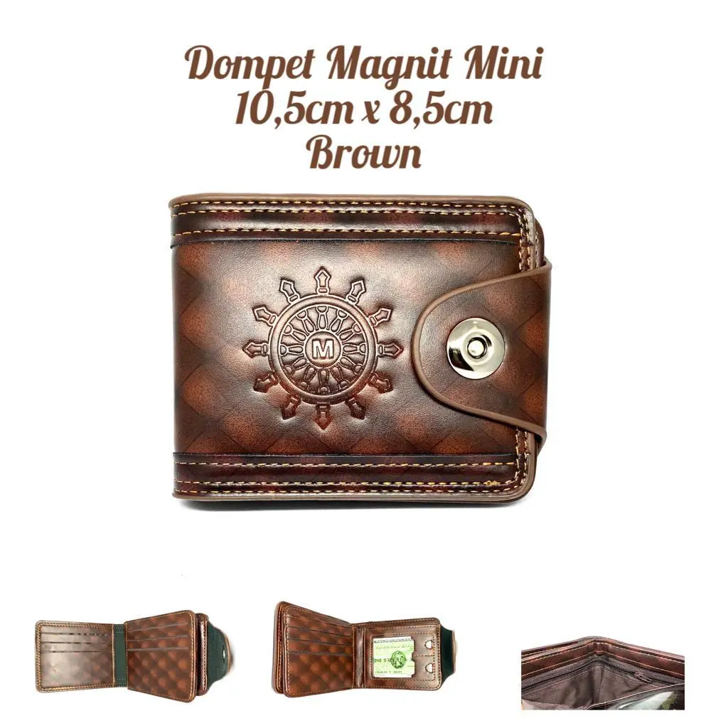 Dompet Mini Dompet Magnit Ukuran Kecil atau Mini Bahan Sintetis Kartu Pria