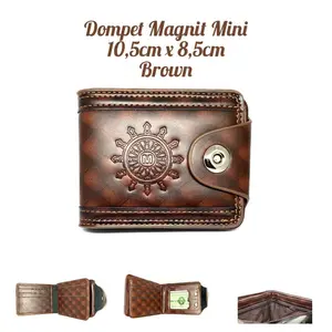 Dompet Mini Dompet Magnit Ukuran Kecil atau Mini Bahan Sintetis Kartu Pria Uang