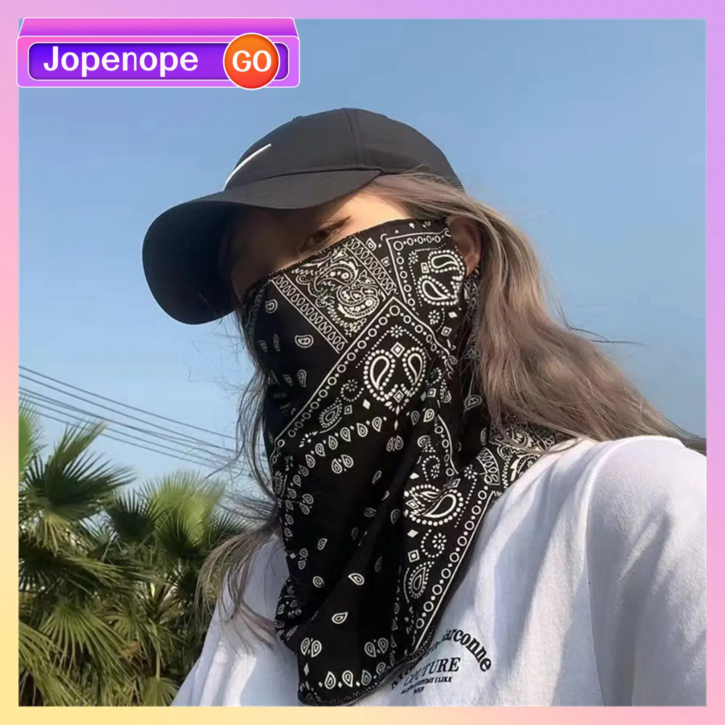 Summer Sun UV Wind Protection Chiffon Scarf Face Mask Triangle Design Face Neck Tube Sunscreen Mask