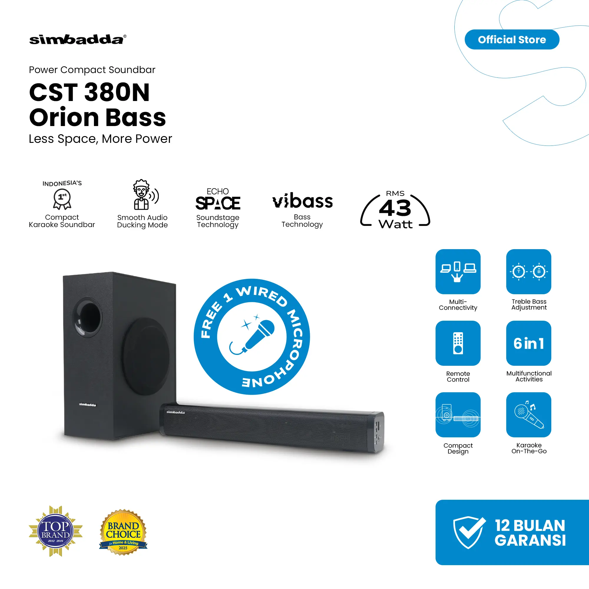 Simbadda CST 380N Orion Bass - Power Compact Soundbar