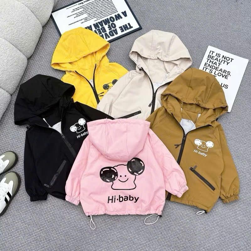 Áo Khoác Gió 2 Lớp Hi-baby Dành Cho Bé Trai & Bé Gái, bên trong lót lưới, vải ngoài tráng bạc cản gió, chống nước