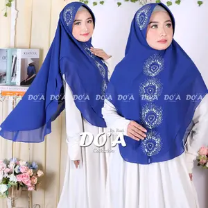 khimar ceruty 2 layer payet motif merak Pernikahan Bisnis Poliester Sutra Katun Santai Sore Hari
