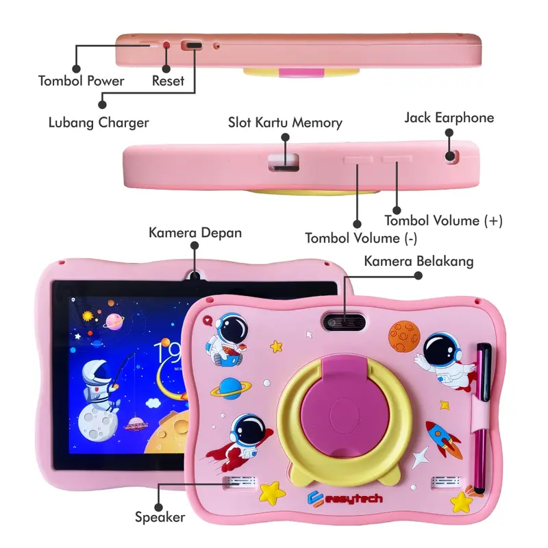 Tablet Anak Android Easytech E-18 Layar Sentuh IPS 8 Inch WiFi Only / Tablet Belajar Anak Edukasi paket  tablet q  tab 4