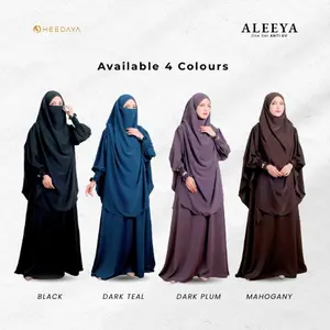 HEEDAYA ALEEYA - SET ABAYA FRENCH KHIMAR PREMIUM ANTI UV GAMIS HAJI UMROH BUSUI FRIENDLY