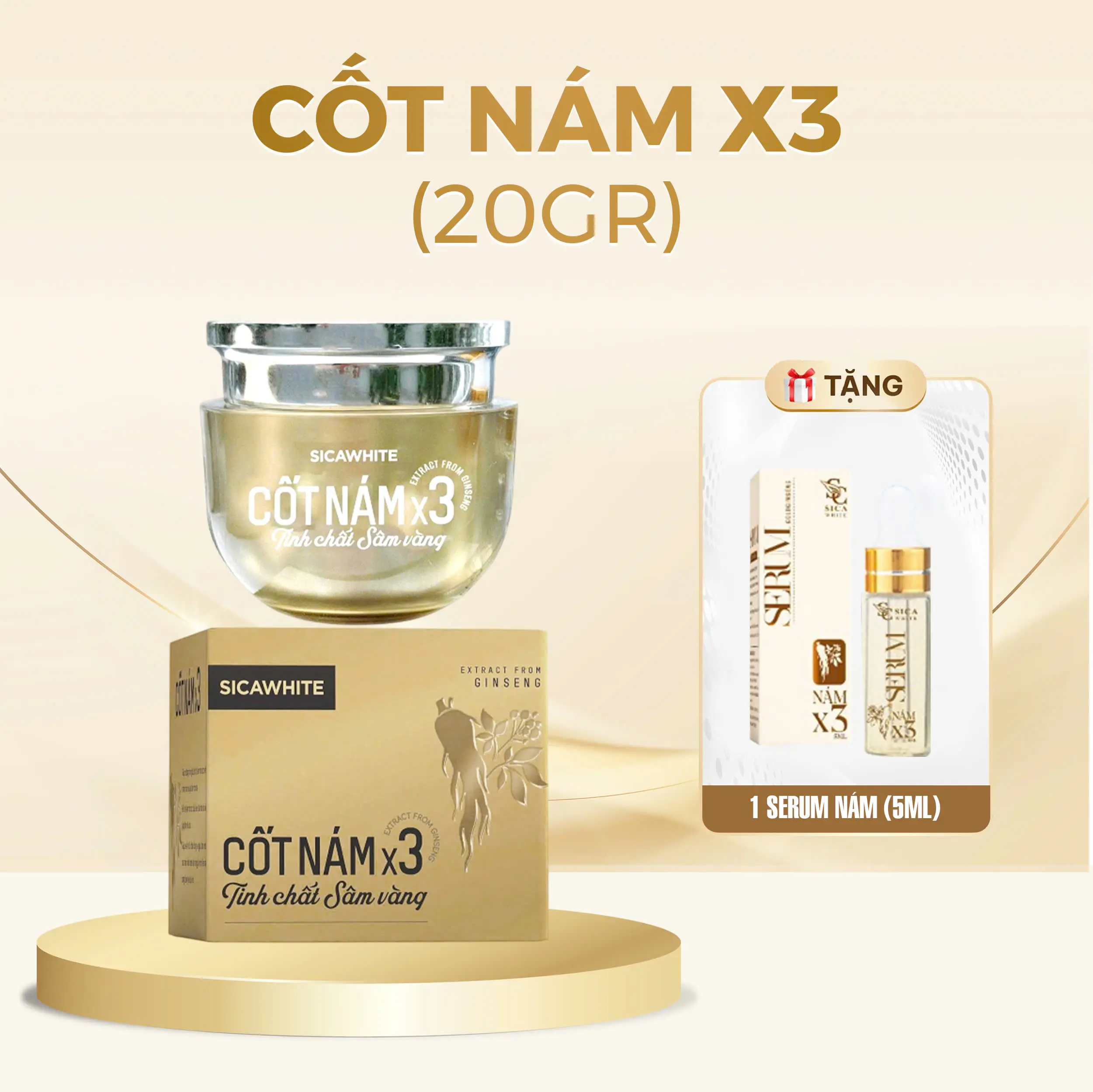 [D6][Lotion] Kem Cốt Nám X3 (20gr) Tặng 1 Serum Cốt Sâm (5ml)