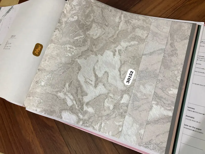 Wallpaper Dinding Granit Marmer Putih Silver Glitter Mewah Carey 1
