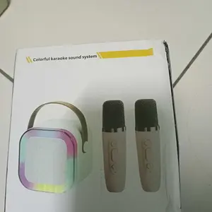 Portable Bluetooth Speaker Karaoke Mikrofon Nirkabel  HiFi Sound Lampu RGB Voice Remove Speaker