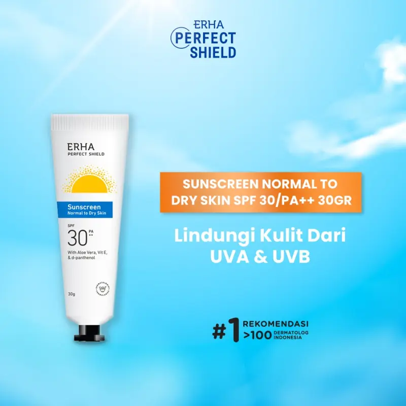 ERHA PERFECT SHIELD SUNSCREEN SPF 30 PA++ NORMAL DRY OILY SKIN SUNBLOCK WAJAH TABIR SURYA 2