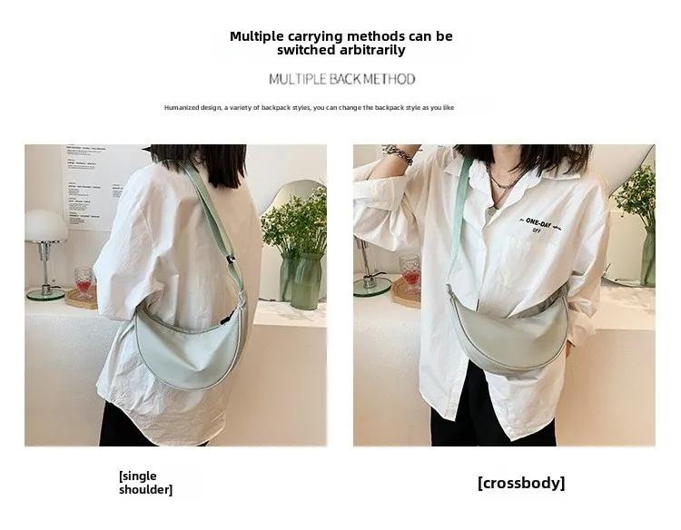 Product Introduction of Nylon material crossbody bag, women's new style dumpling bag, lightweight small shoulder bag, armpit bag, single shoulder bag, women's single shoulder crossbody bag 0