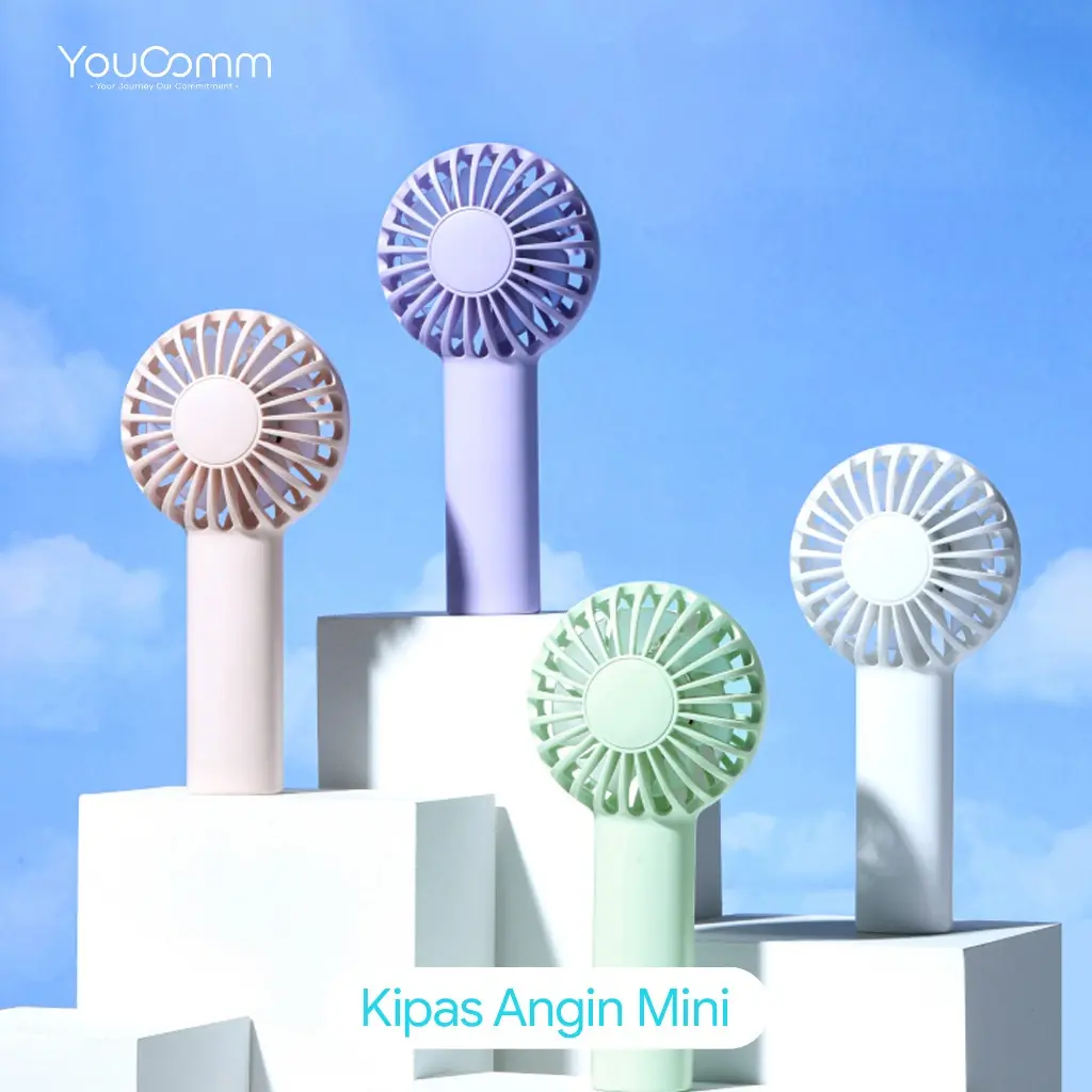 Youcomm 3000 mAh Kipas Angin Mini Cute Kipas Angin Portable Mini Fan Free lanyard DC03