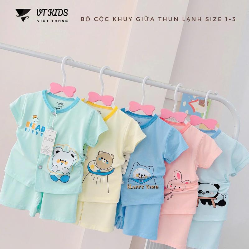 Bộ Dài Tay Cài Chéo Vải Thun Lạnh Cho Bé VT Kids