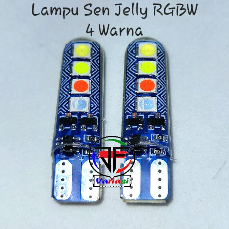 Paket Lampu Stop Rem RGBW 64 Mata Led  2 Mode Putar dan Kedip + Sen Jelly Kedip 4 Warna Led Depan Belakang Universal Wajib DC 12 Volt Car Kendaraan 2