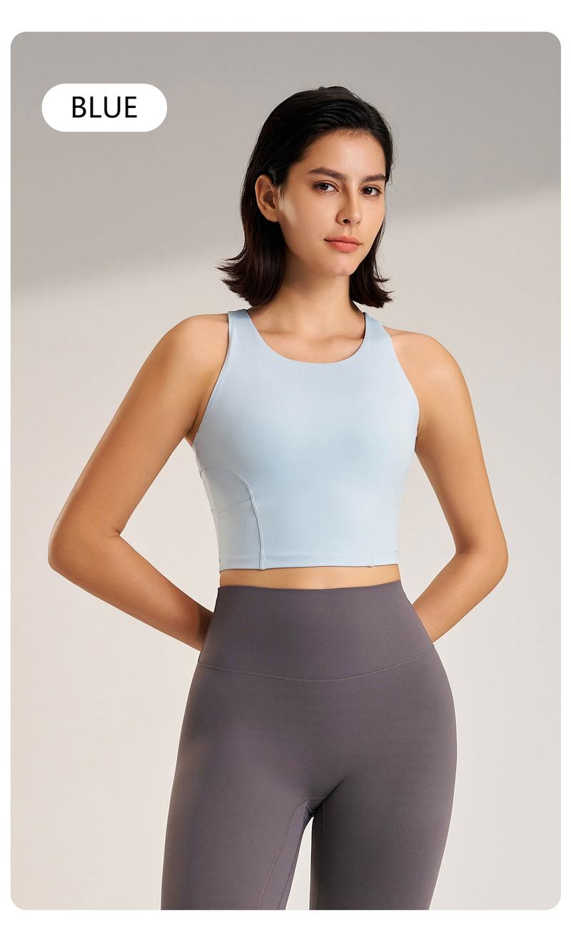 Product Introduction of Women's Yoga Sports Underwear Fitness Outerwear Running Bra Comfortable Tank Top Without Steel Ring 26