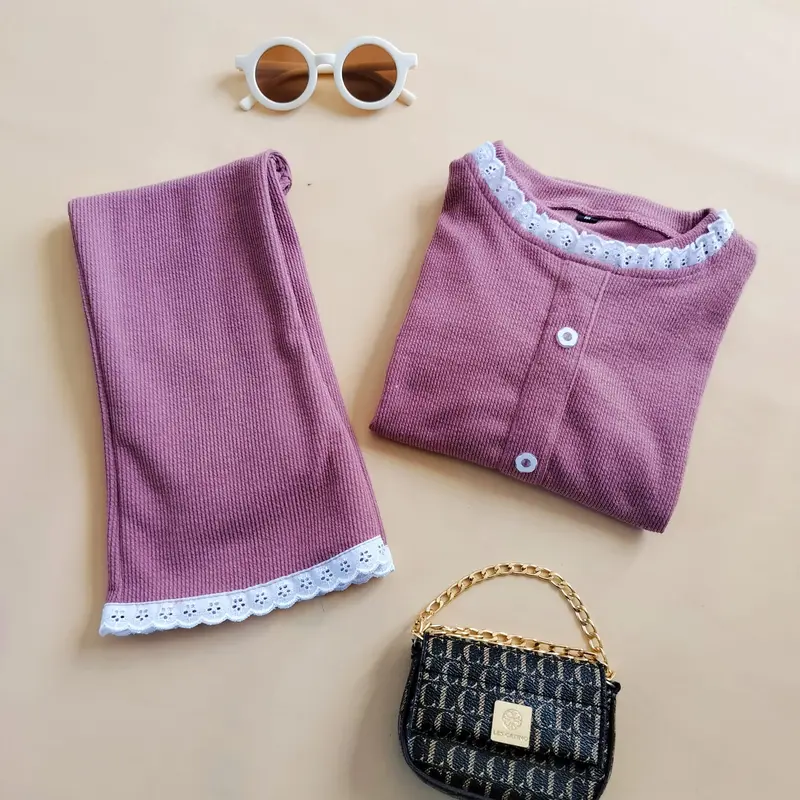 Setelan Anak Perempuan Knit Premium One Sett Jennie With Flare Pants untuk Usia 2-10 Tahun - Fashion, Baju dan Celana 7
