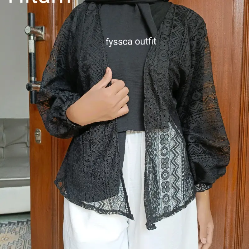 malika vest / rompi brokat / kardigan outer brokat 2