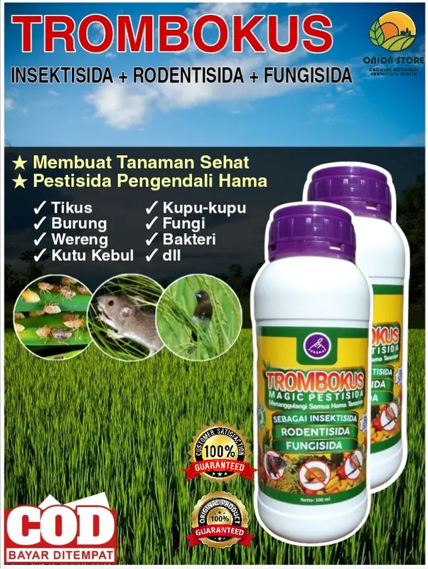 TROMBOKUS MAGIC PESTISIDA+ZPT SEBAGAI INSEKTISIDA, RODENTISIDA, FUNGISIDA ORGANIK PENGENDALI SEGALA HAMA BURUNG DAN TIKUS UNTUK SEMUA TANAMAN 1