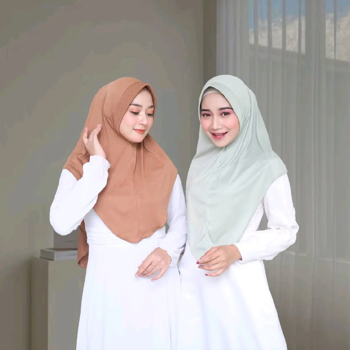 Bergo Hamidah Menutup Dada Size (M) | Hijab Sport Menutup Dada Jersey Premium | Hijab Olahraga Gym Yoga Jogging Panjang Lembut Tebal Muslim Instan Kerudung Sporty