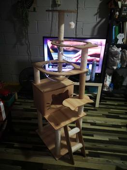 Product Review of EZPET Wooden Cat Tree Series Premium Sisal Cat Tree Scratcher 3 Levels Cat Scratcher Pets Kitten Scratching Post Board from ❀**🌙 1