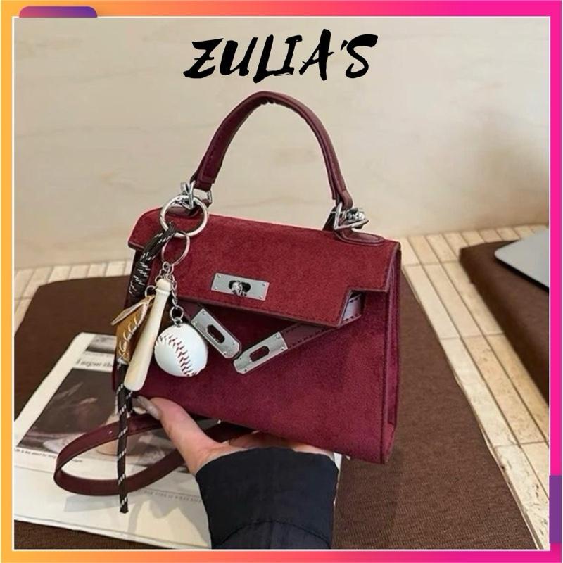   Deal Độc Quyền Linh Sate  Túi Xách Nữ Sang Chảnh Da Lộn Tặng Charm Bóng Chày - Bag 