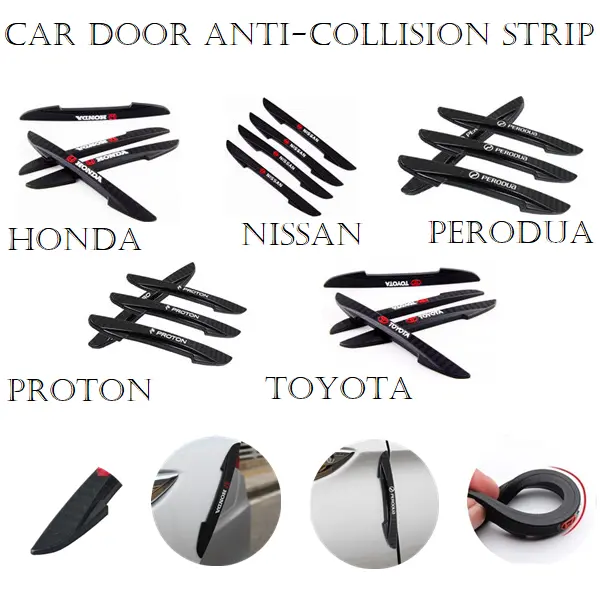 Car Door Anti-Collision Strip Car door protector Proton Perodua Honda Toyota 4 Pcs / Set