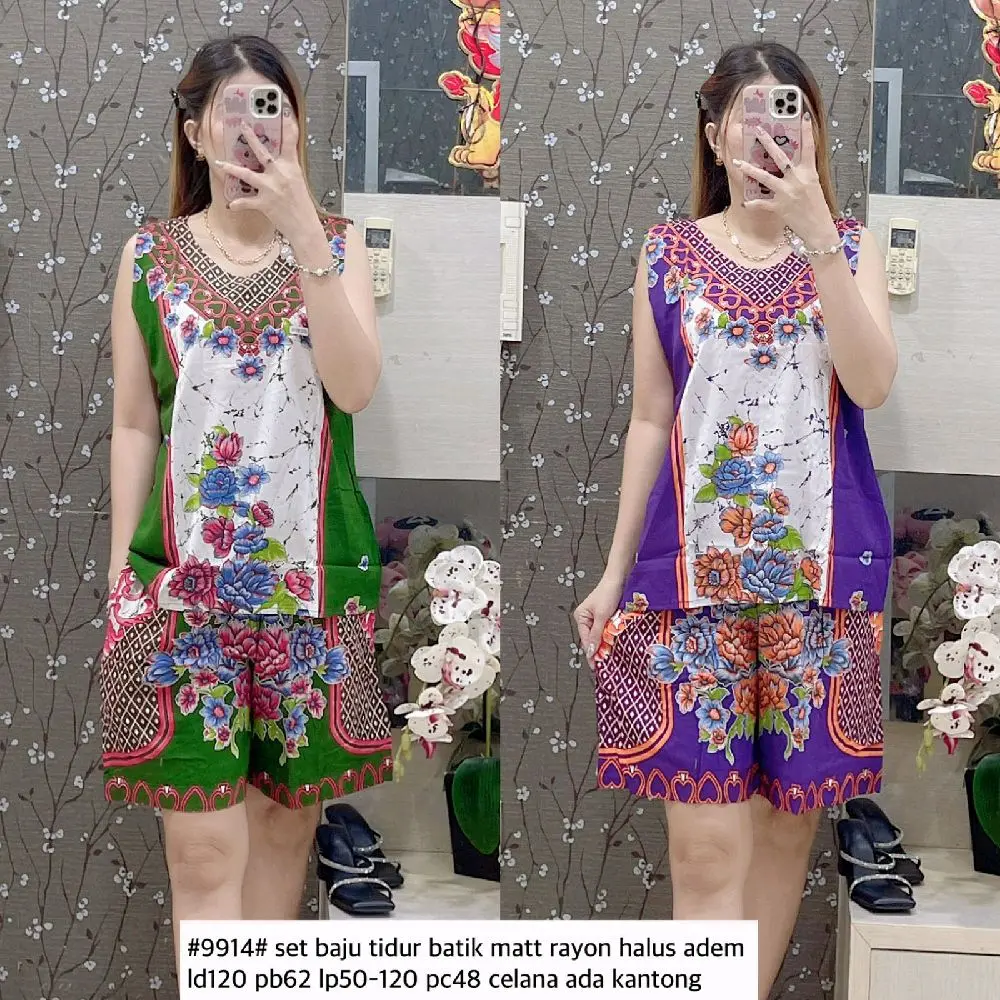 #9914 SET BAJU TIDUR BATIK KENSI LD120