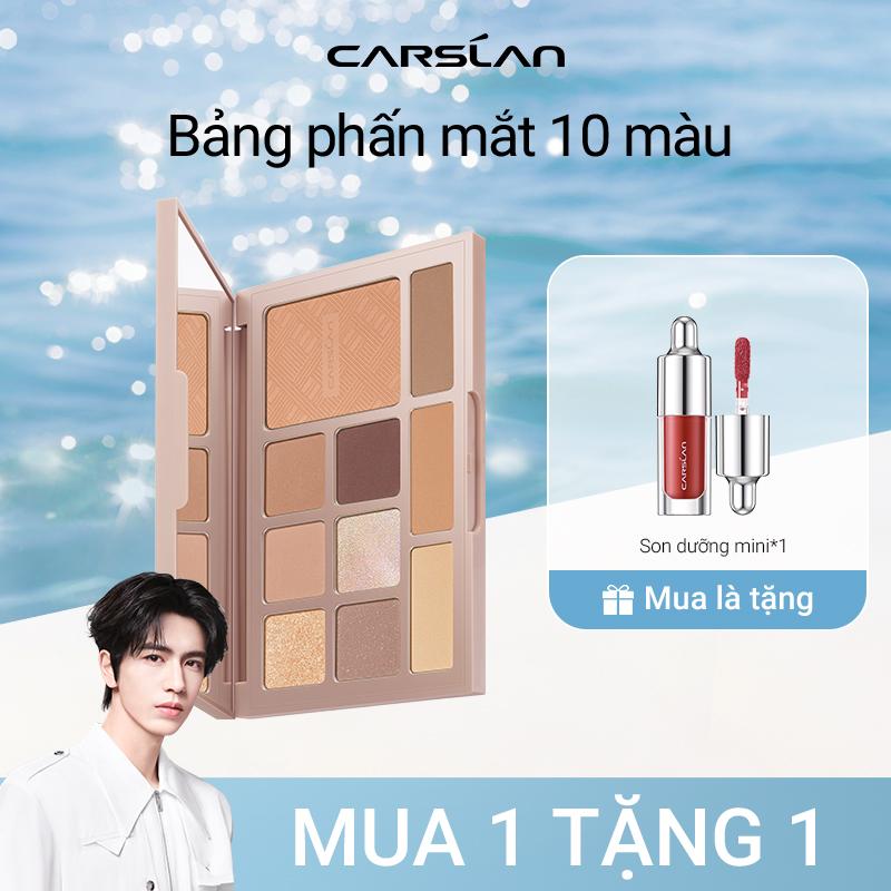 TunPham97 Bảng Phấn Mắt 10 Màu CARSLAN,Bảng màu đa năng cho người mới Tinh tế bám chặt vào da tệp da tự nhiên không gây bẩn+ Free gifts Son dưỡng mini*1
