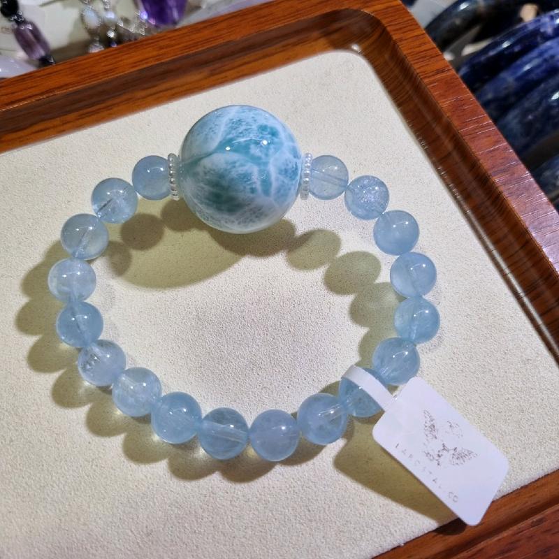 Larimar Aquamarine High Grade Crystal Bracelet for Women 2