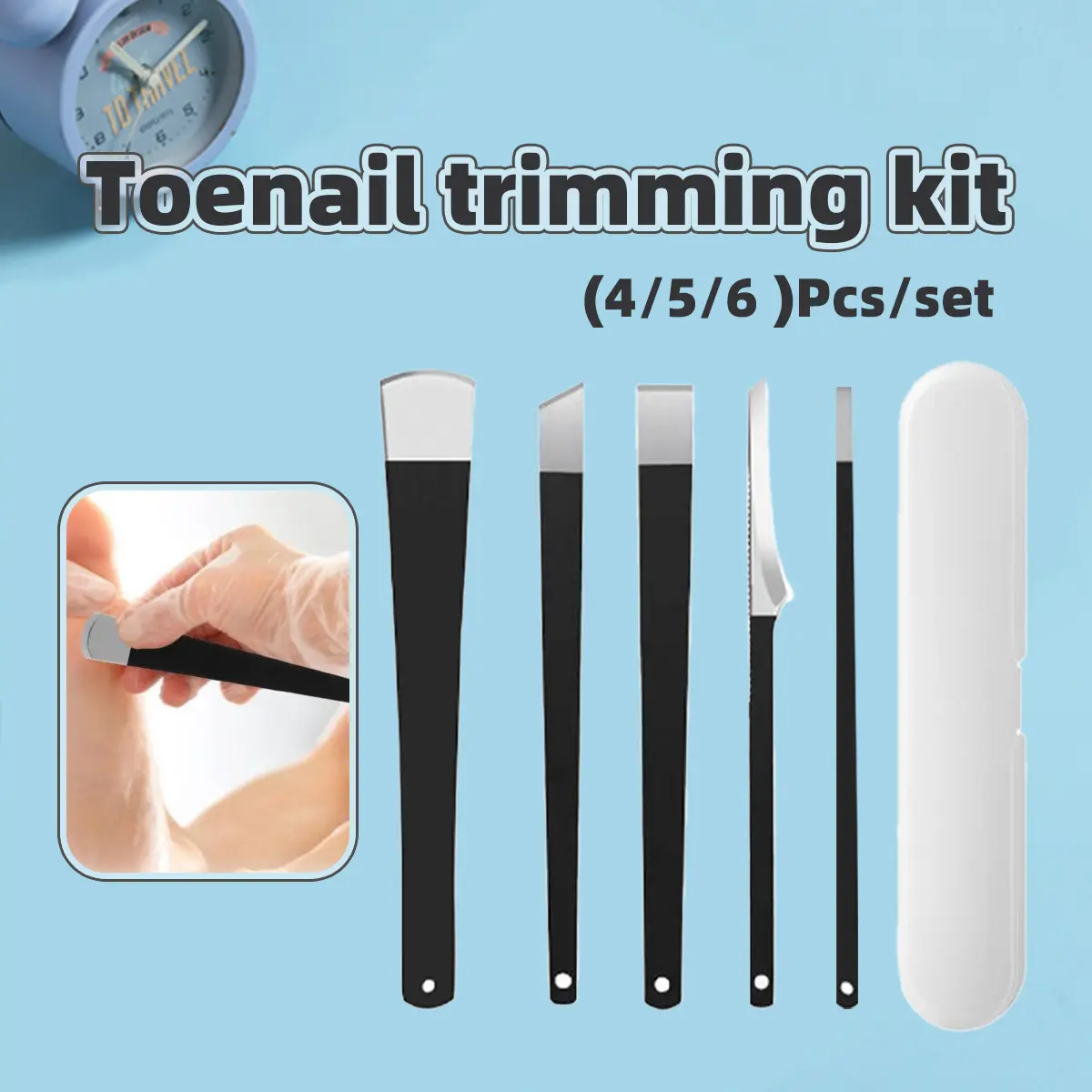 3/4/6Pcs Pedicure Set Kulit Mati Di Telapak Kaki Cantengan Satuan Pedicure Pisau Pedicure Portabel Dengan Kotak Penyimpanan