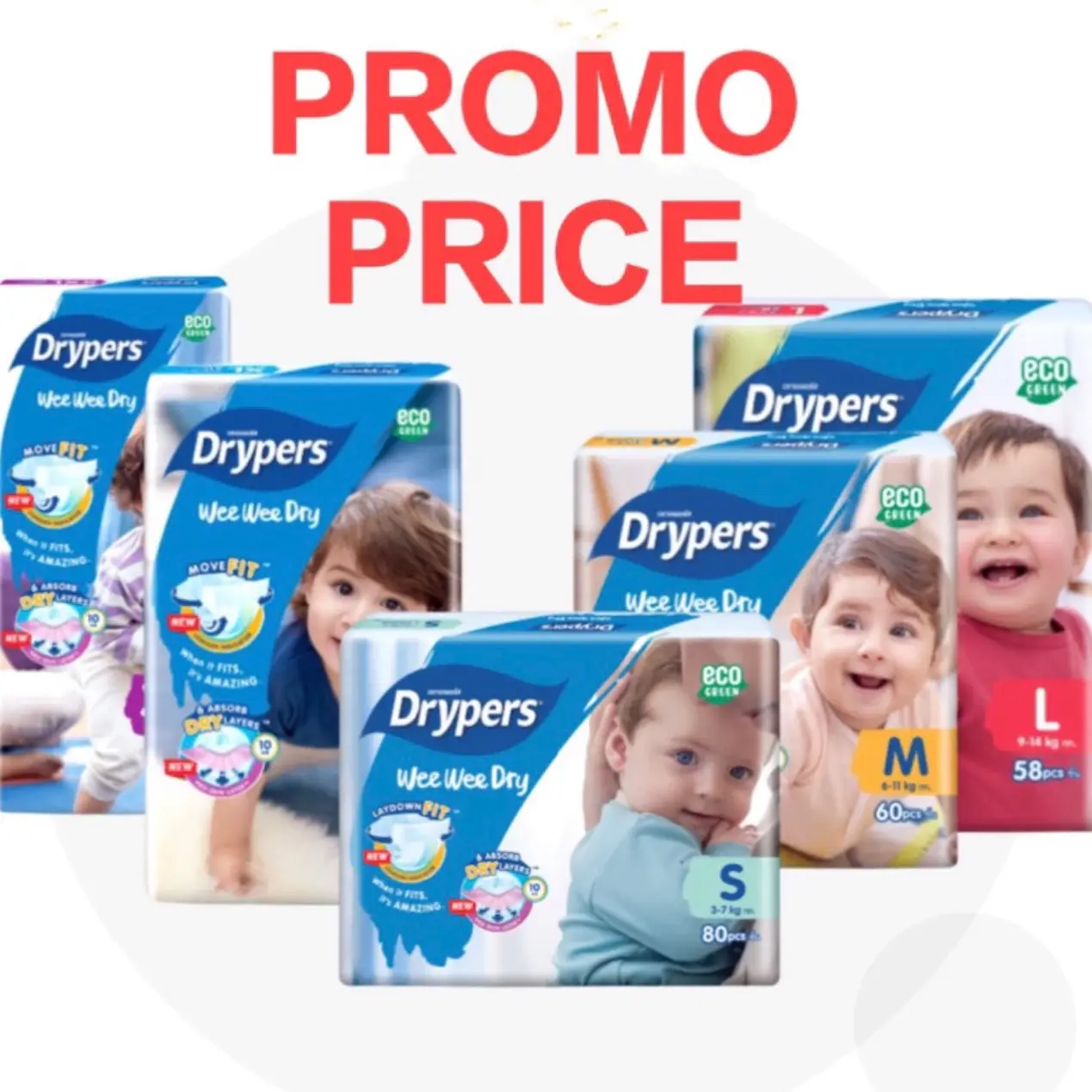 Drypers Wee Wee Dry Tape Diapers [NB/S/M/L/XL/XXL]