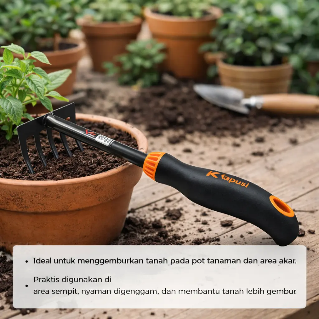 Kapusi Garukan Tanah Alat Berkebun Garukan Baja/Garukan Badan 11,5 inch
