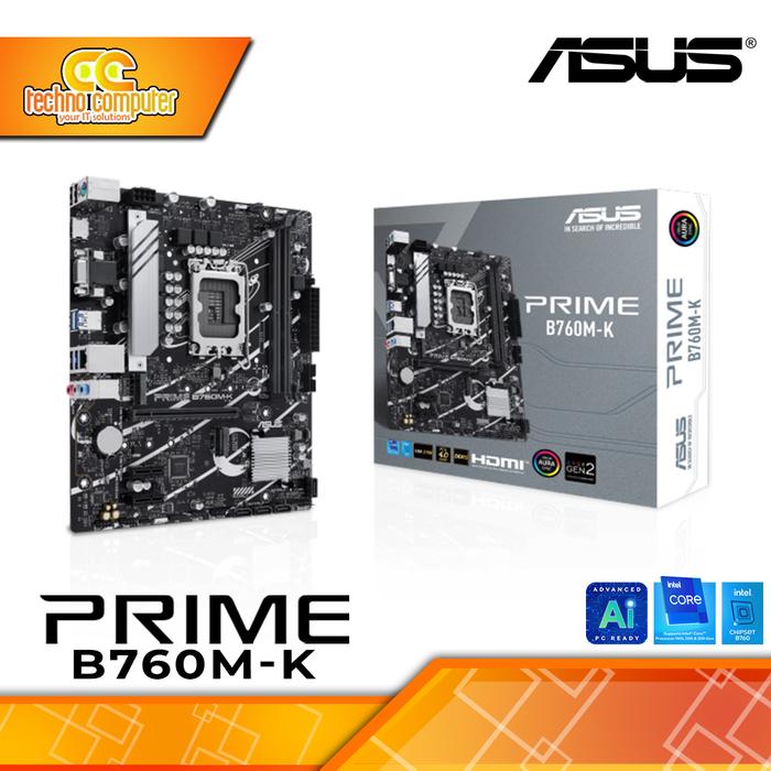 Gambar MOTHERBOARD ASUS PRIME B760M-K - mATX, LGA1700, B760, DDR5 dari Techno Computer Bali Kota Denpasar Tokopedia