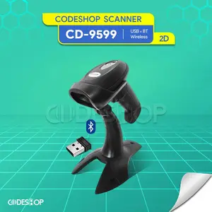 Scanner Barcode 1D 2D Codeshop CD-9599 Industrial Wireless Tahan Banting USB Bluetooth Plus Stand