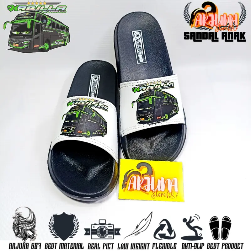 ARJUNA 687 - NABILLA QQ TRANS Sandal Selop Anak Laki Bus Mania Bahan Karet Ringan & Fleksibel 5