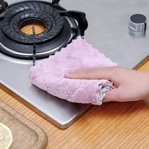 KAIN LAP MICROFIBER / KAIN LAP CUCI PIRING ANTI MINYAK DAPUR TANGAN SERBAGUNA BAHAN CORAL FLEECE SERAP AIR MURAH SERBET / SERBET DAPUR