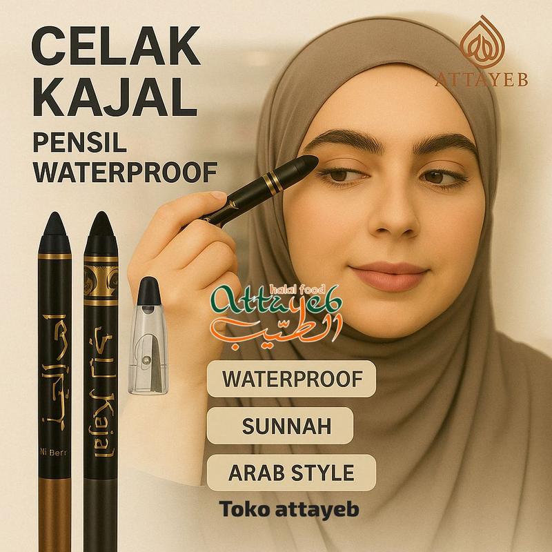 Celak Kajal Pensil WATERPROOF Warna Hitam Celak PINSIL Mata Arab KOHL ada Serutan Eyeliner Kosmetik Dubai 2