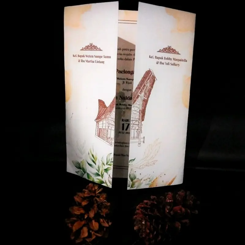 (100 pcs) undangan terbaru tema suku free plastik free desan free tambah denah lokasi free undangan digital 6