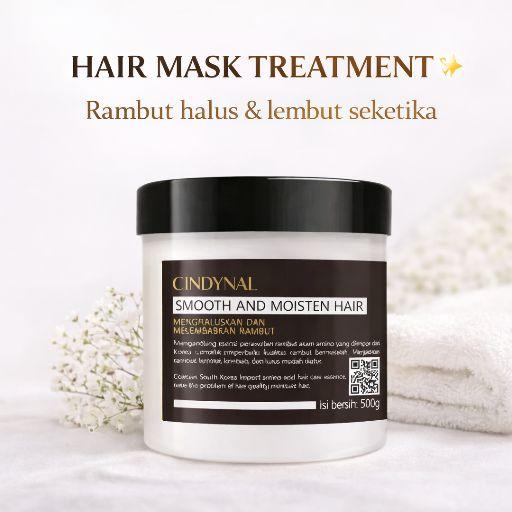 [2 PCS LEBIH HEMAT] CINDYNAL HAIR MASK Rambut Tanpa Catok Cindynal Smooth And Moisten Hair Film No Steaming Salon Conditioner Perawatan