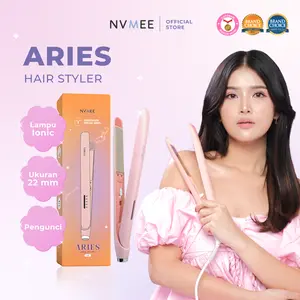 NVMEE- Catokan Pelurus Pengeriting Aries Hair Styler New Version Slim Dan Elegant