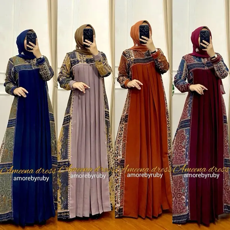 Ameena Dress Amore By Ruby Ori Dress Muslim Gamis Wanita Terbaru Baju Muslim Wanita Mewah