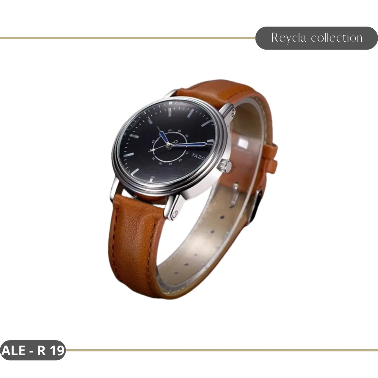 Jam Tangan Cowok Kulit Analog-Digital Watchs Pria Hitam Terbaru Aksesoris Elegan Kaca Hadiah