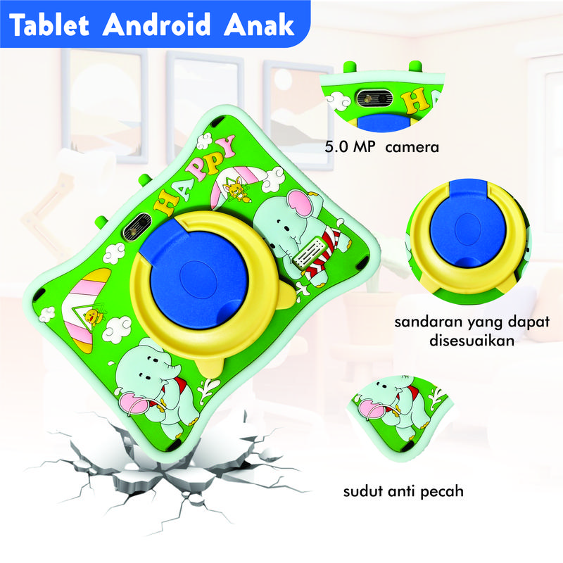 Tablet Android Anak Easytech E13 / Tablet Android Belajar Edukasi Anak Layar Sentuh Edukasi IPS Screen 7 inch WIFI Hotspot Kids Pen Toy paket  tablet 8